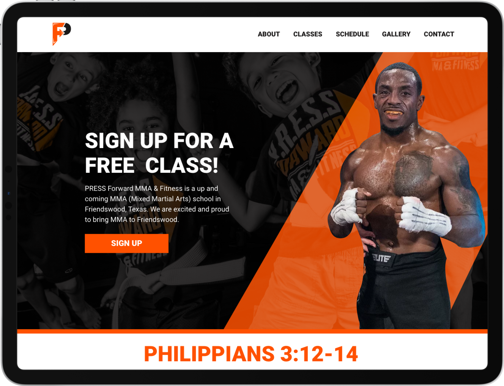 Press Forward MMA & Fitness Desktop Website